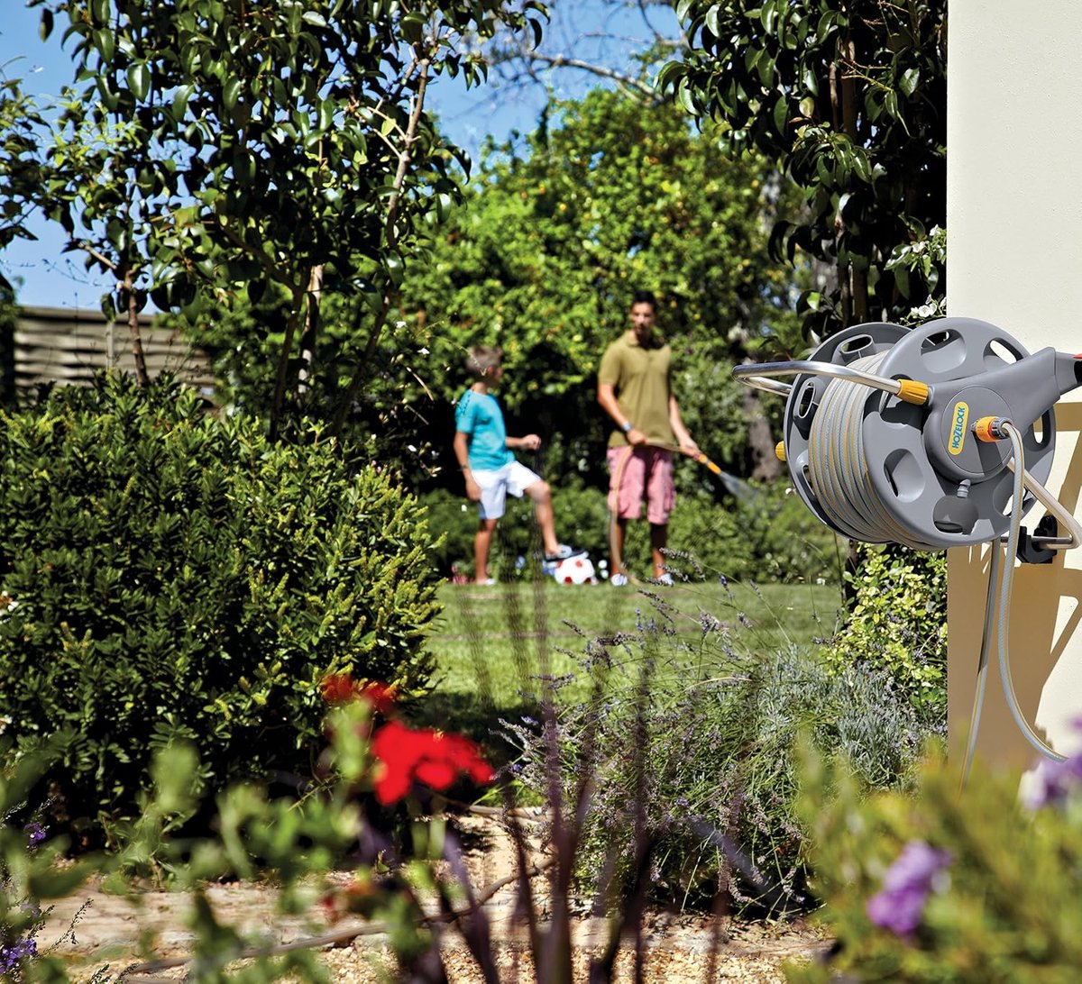 Slangopbergsysteem - Slanghouder Tuinslang - Tuinonderhoud Water - 2-in-1 Systeem - 25 meter slang - Groen – foto 4