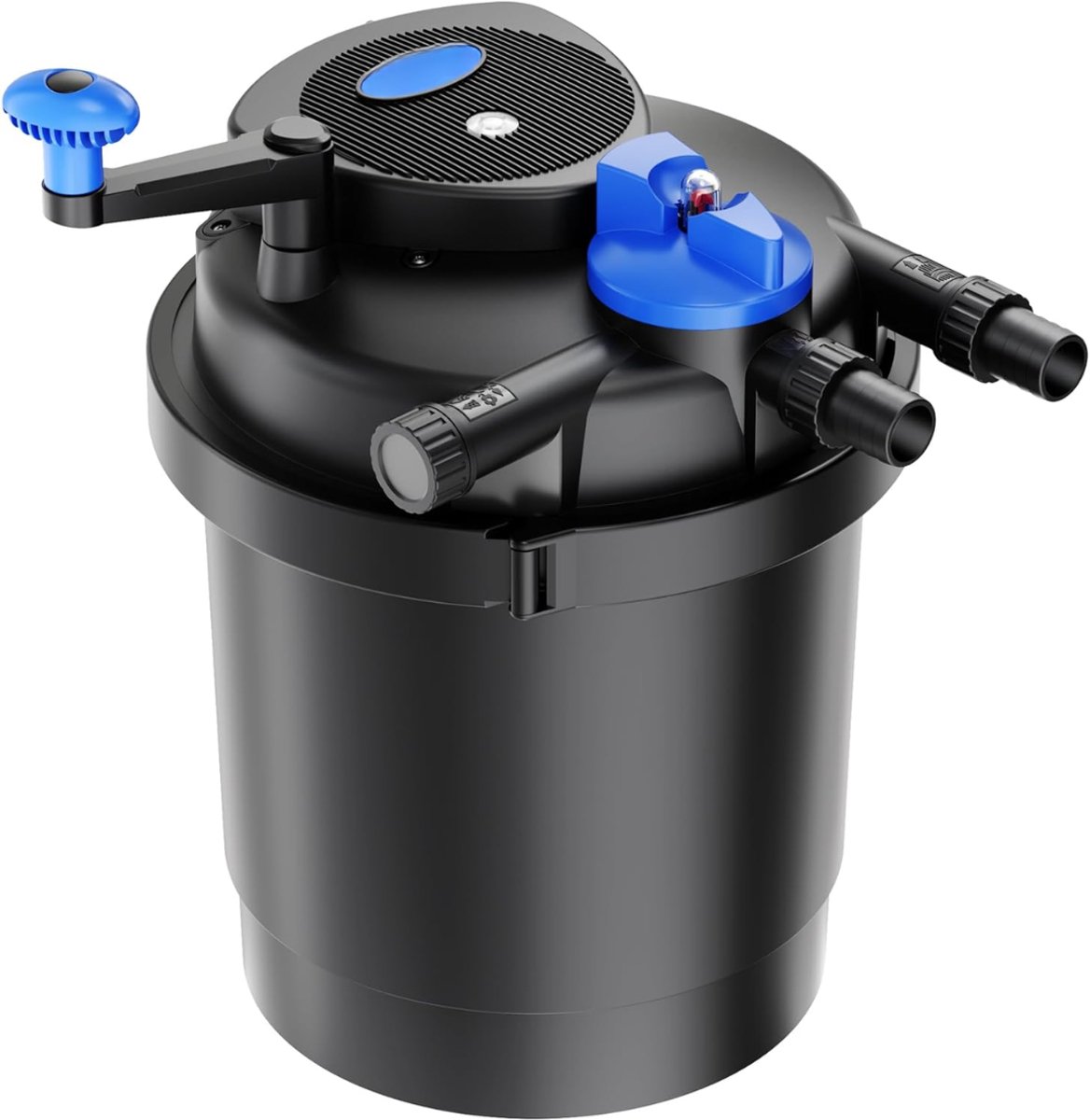 VALI® Vijverfilter - Drukvijverfilter met UVC- Reiniging -Vijverfiltersysteem Voor Vijvers - Zwart - 32cm x 32cm x 48cm