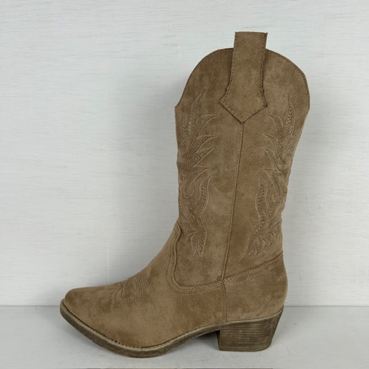 Suèdine cowboylaars met stiksel khaki Khaki / 40