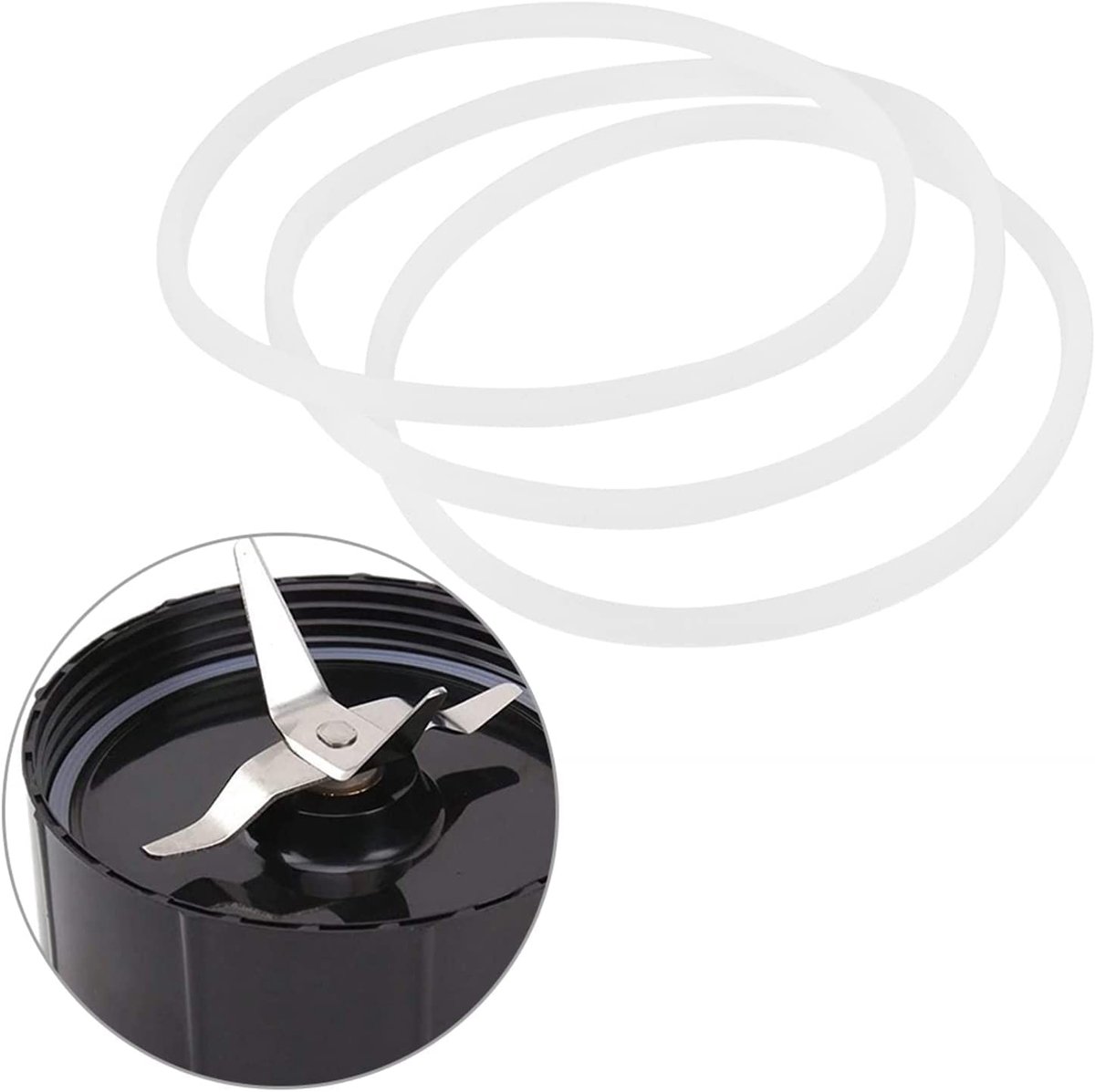 3/6 Stuks Vervanging Pakkingen Rubberen Ring Afdichtingsringen Pakkingen Deel voor Magic Bullet Platte Cross Blade Accessoires Blender(3 STUKS), Mixer Rubberen Afdichtring,