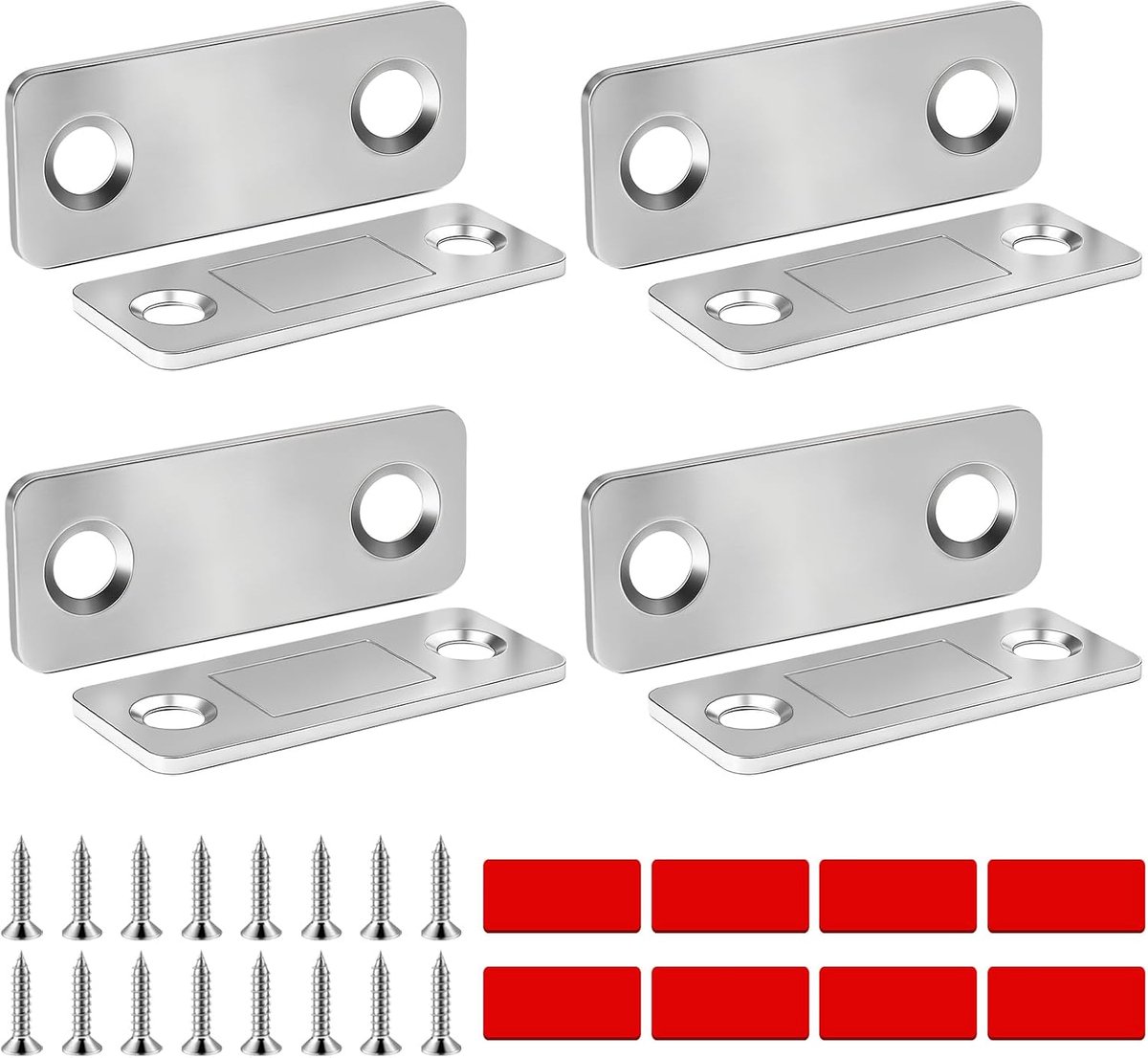 flintronic 4 paar magnetische deursluiters, flinterdunne magneten voor zelfklevende deuren, magnetische sluiting voor keukenkasten