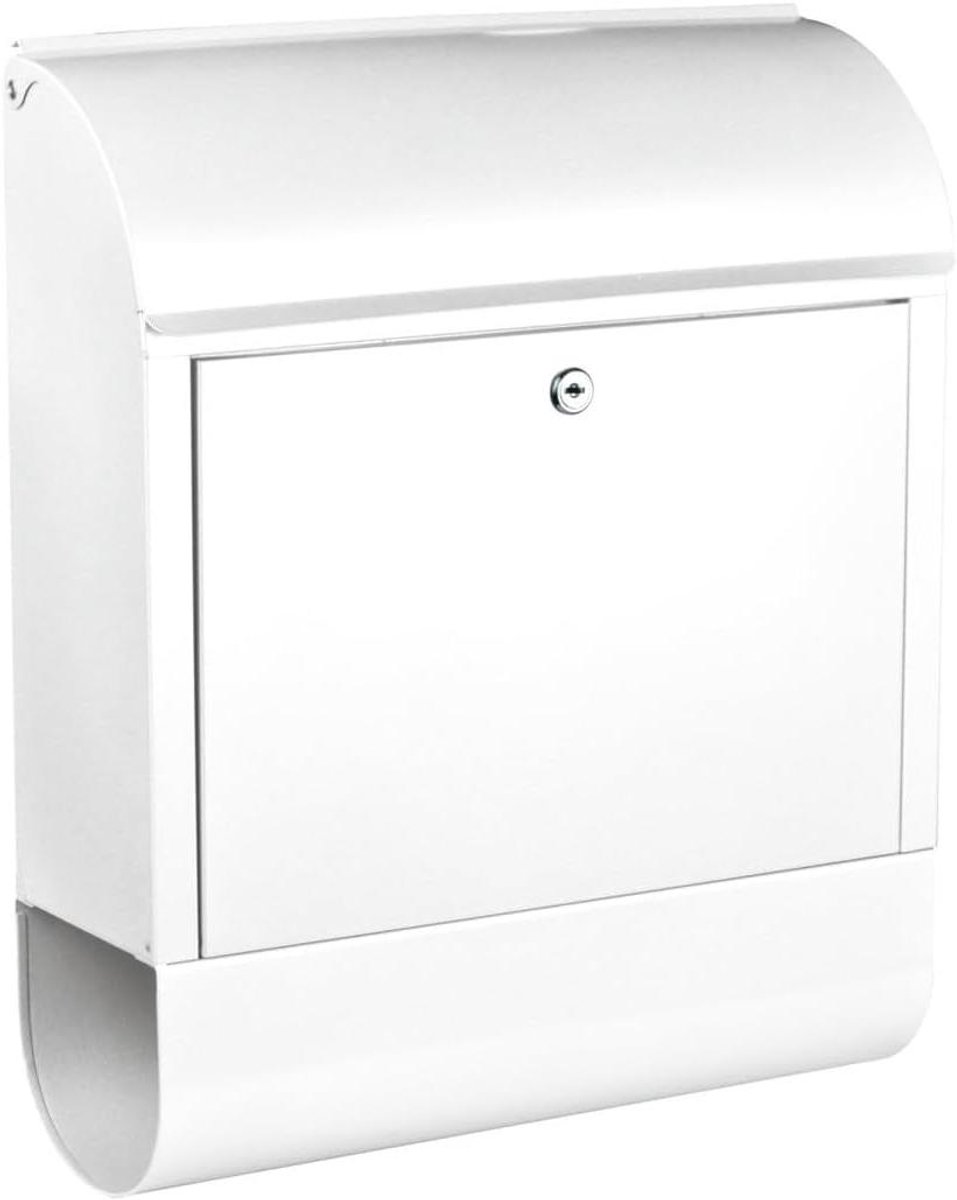 Brievenbus - Wandmodel - Post ontvangen - Met krantenvak - H.460mm B.380mm - Wit