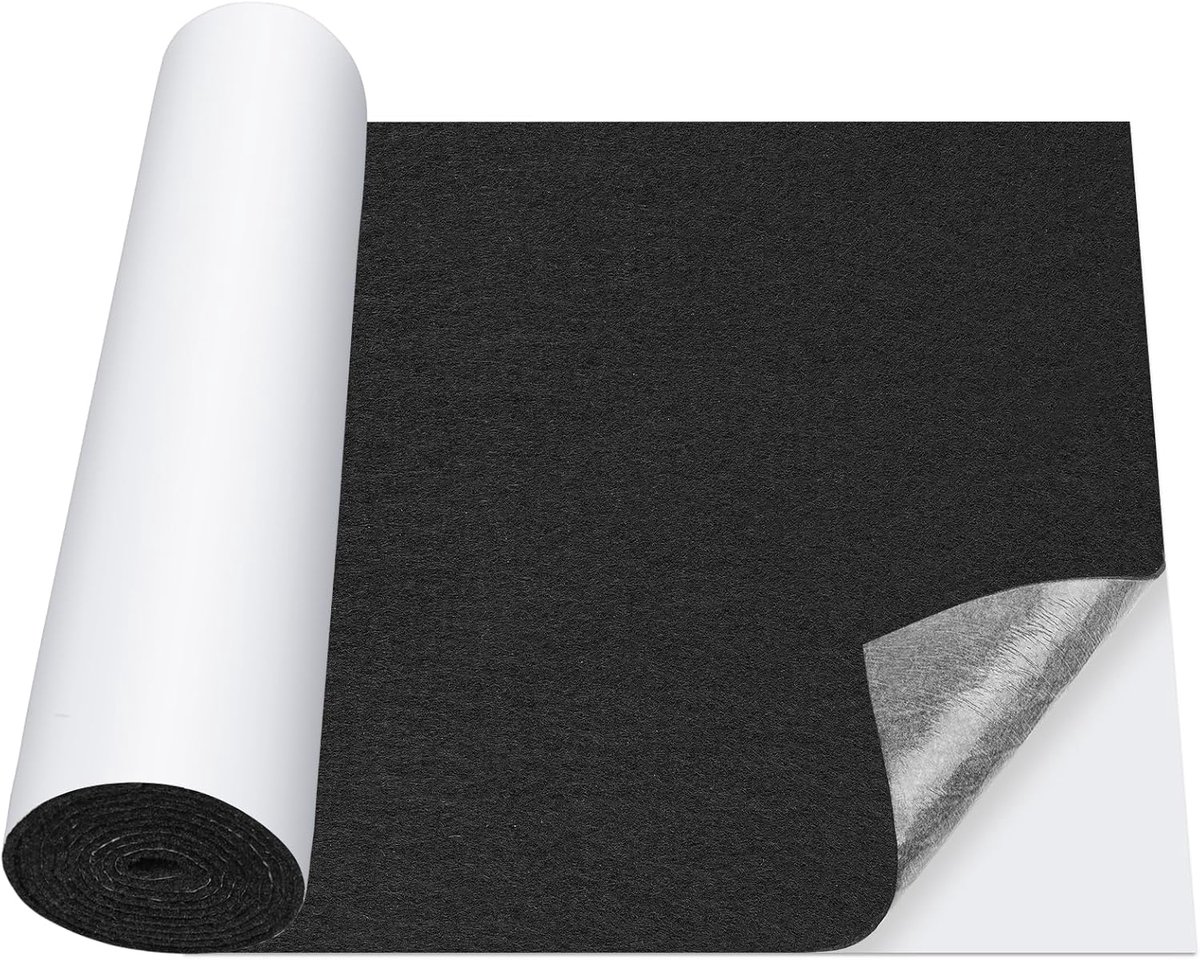 zelfklevende viltkussens, 32 cm x 1,5 m, multifunctionele viltstrips voor stoelen meubelpoten en onderzetter,in elke gewenste vorm gesneden, 3 mm dik zwart meubelpads