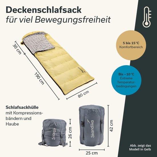 Deken slaapzak voor volwassenen, 220 x 80 cm, 3 seizoenen met katoenen voering — afbeelding 3
