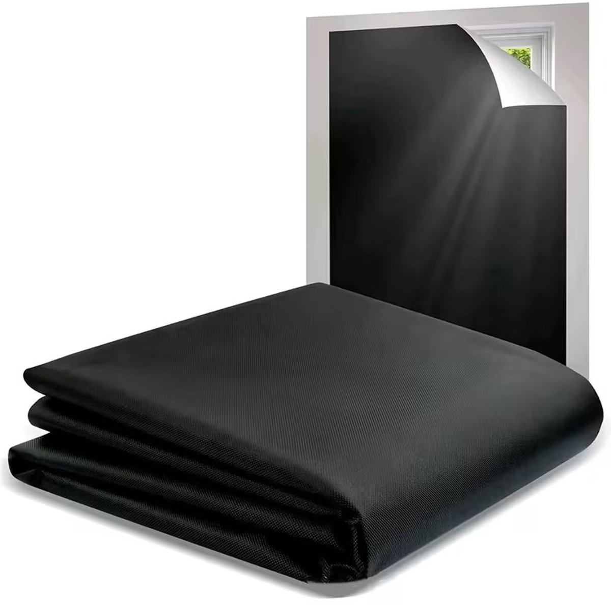 PolkaHome® Verduisteringsdoek 145 x 100 cm – 100% Blackout Raamverduistering – Op Maat te Knippen – Zwart
