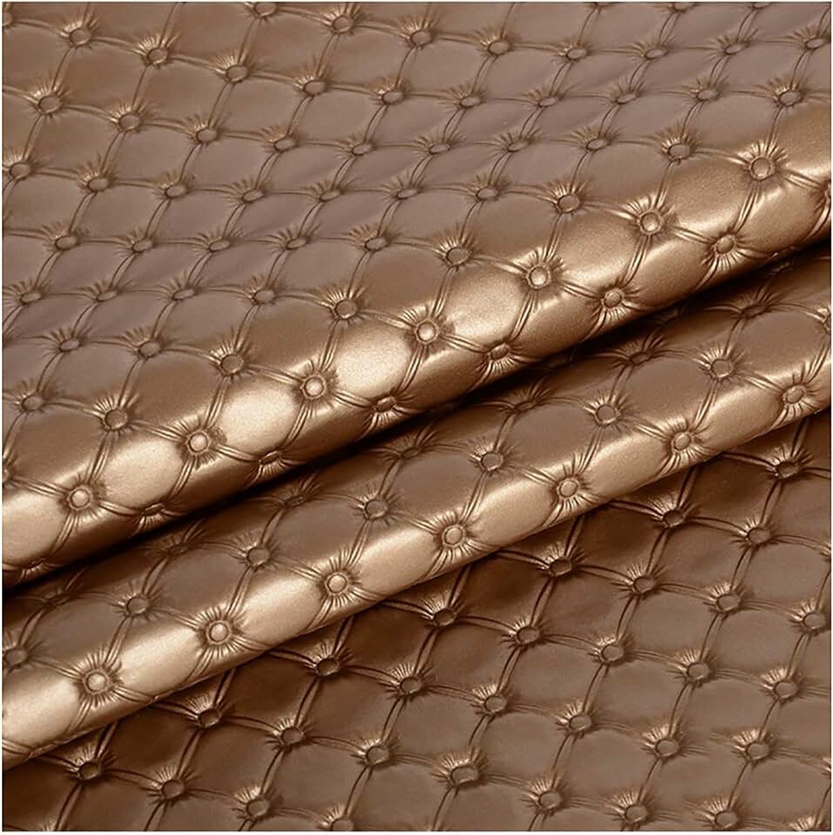 Wangk Kunstleer Kunstleer Vinyl Lederen Doek Bekleding Stof Materiaal DIY Project Achtergrond Muur Schuifdeur Imitatie Lederen Sofa Stof Breedte 1.38m-Champagne goud 1.38x5m