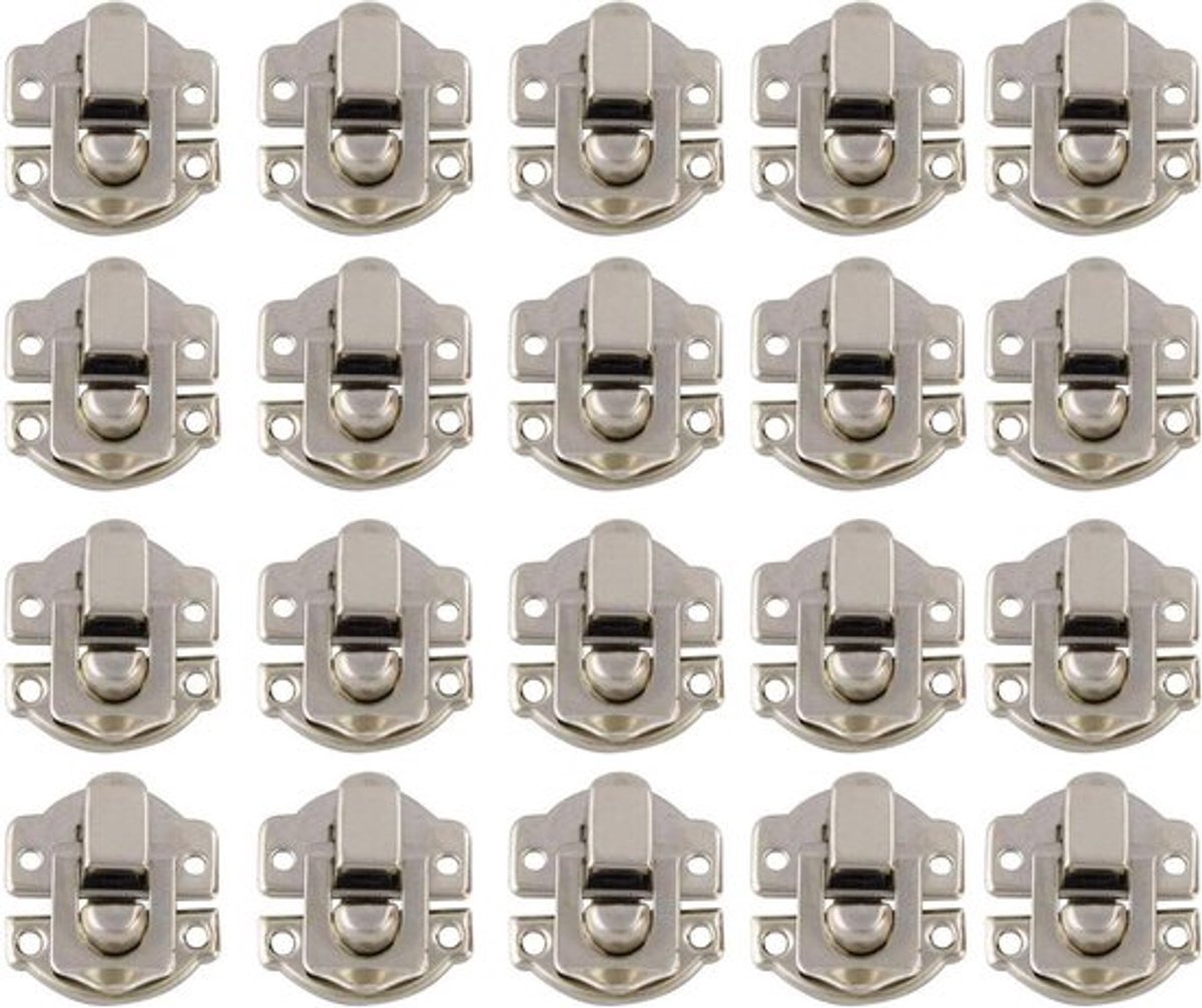 Houten kistjes met ijzeren sluiting en vintage slot - Antieke vergrendelingsset voor juwelendoos - Decoratief kabinet met 80 schroeven - Retro-stijl en delicaat design - Wit