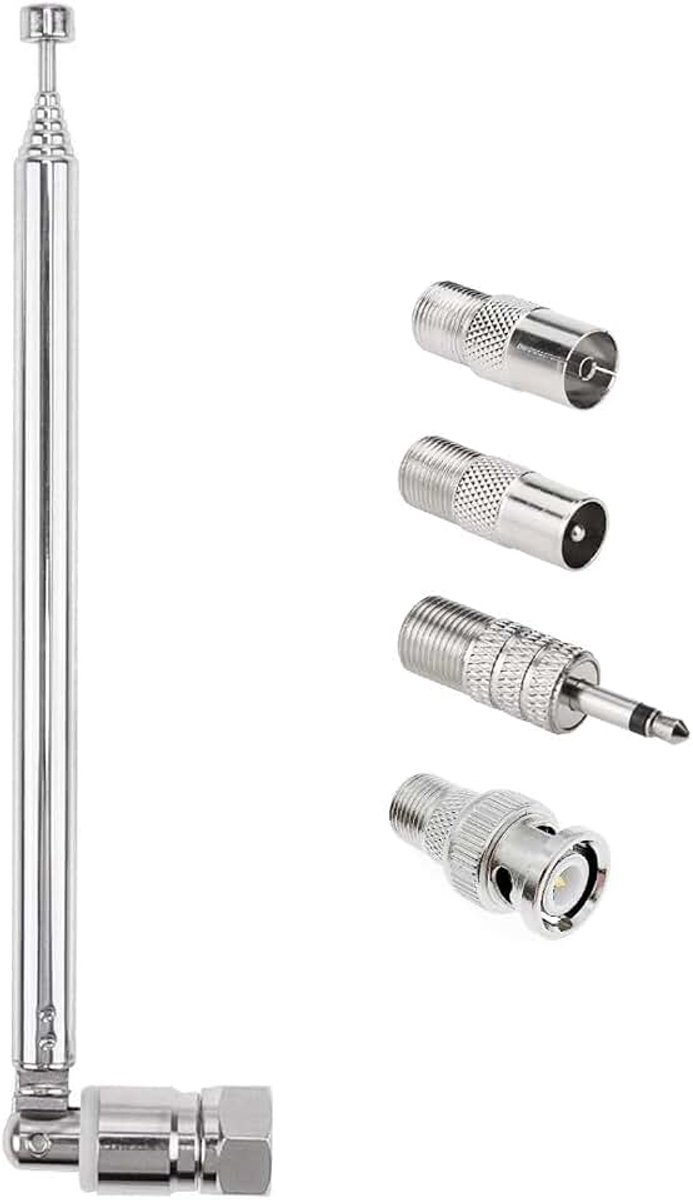 Dab FM Radio Telescopische Antenne Met Jack Bnc Connector F Type Mannelijke Plug Adapter, Indoor Dab Radio Antenne Vervanging voor Thuis Radio HiFi AV Stereo Ontvanger Scanner
