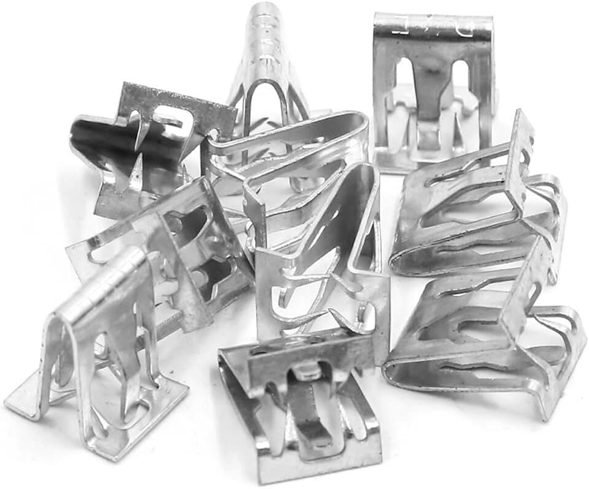 Sourcing map 10 stuks 8 mm gat metalen klinknagels auto dashboard plaathouder clips zilverkleur DE