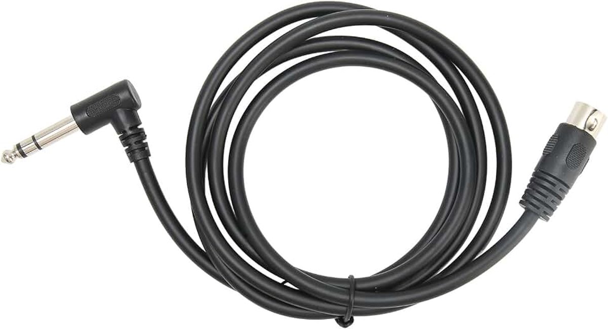 Din 5-pins Naar Rechte Hoek 6,35 Mm Kabel, MIDI Din 5-pins Mannelijk Naar 90 Graden 6,35 Mm Mannelijke Kabel Audio-adapterkabel, Geluidsverbindingsadaptersnoer, 1,5 M/4,9 Ft