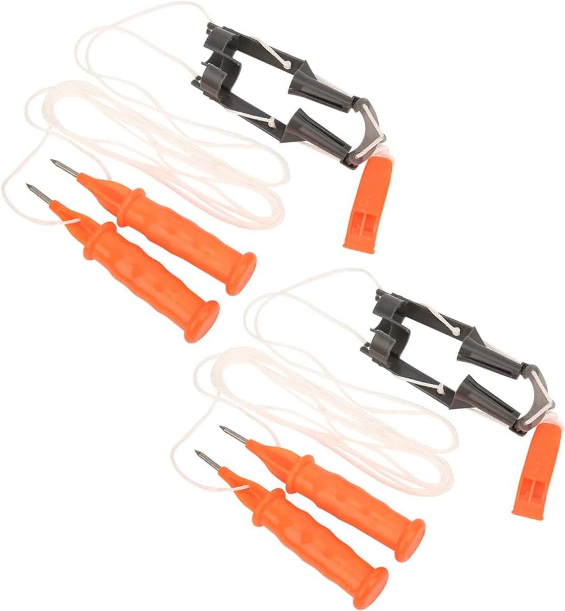 2 Stuks IJsvissen Veiligheid Picks,Plastic Draagbare Ijs Veiligheid Picks,Outdoor Life Saving Dual Handheld Hamer Met Veiligheidsgordel Voor Vissen Liefhebber