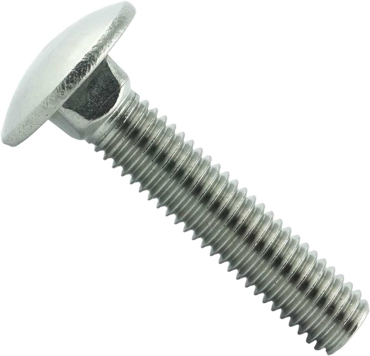 Platte schroeven met vierkante aanzet M6 x 30 mm (20 stuks) - slotschroeven DIN 603 - ISO 8677 platte ronde kop schroeven - draadschroeven - volledige schroefdraad - roestvrij staal