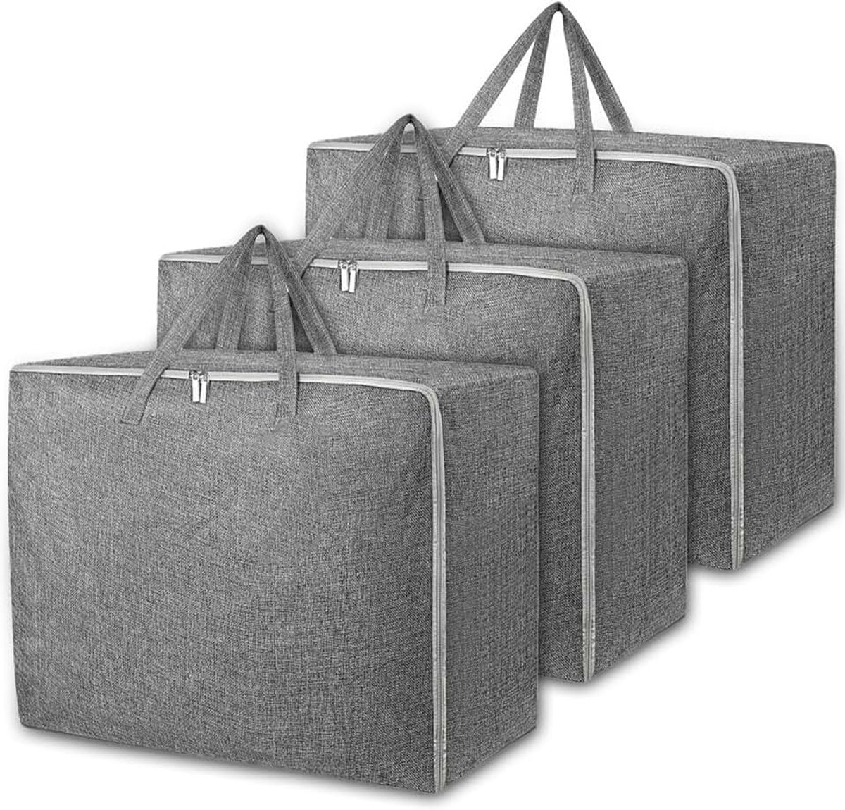 3 stuks opbergzakken, dekbedopbergzakken, kledingopbergzakken, met ritssluiting, waterdicht, voor dekbedden, wasgoed, kleding