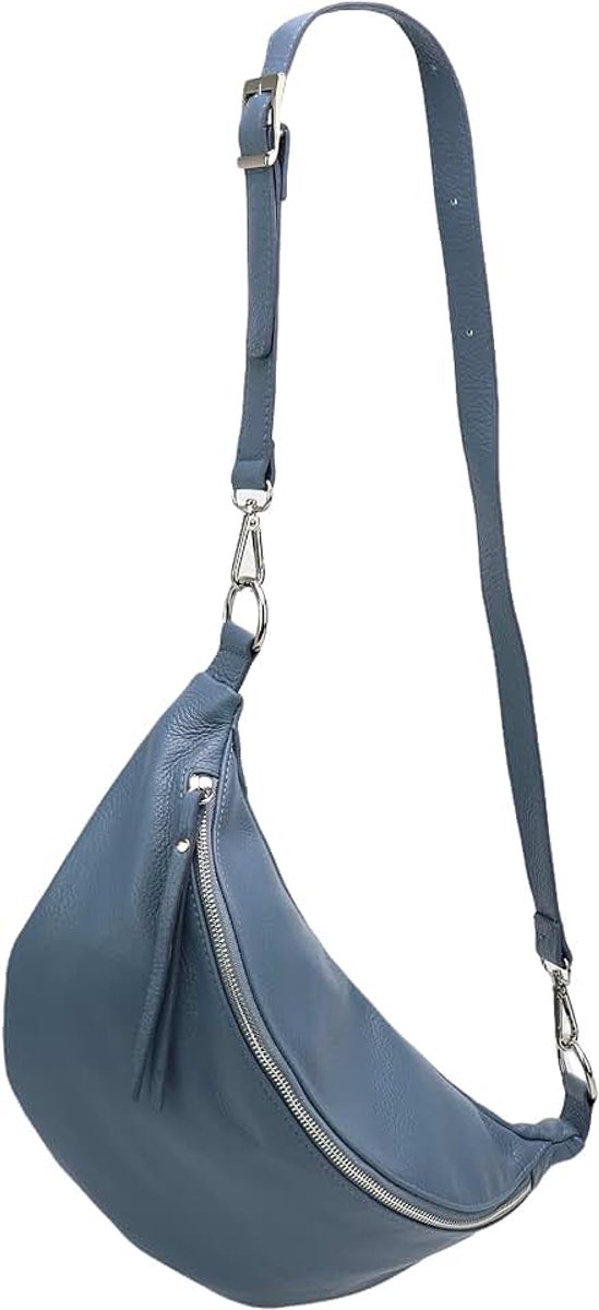 Leder Greta G747 Borsttas voor dames, uniseks, voor festival, reizen, middelgroot, heuptas, crossbody bag, verstelbare schouderriem, dames, leren tas, 37 x 21 cm