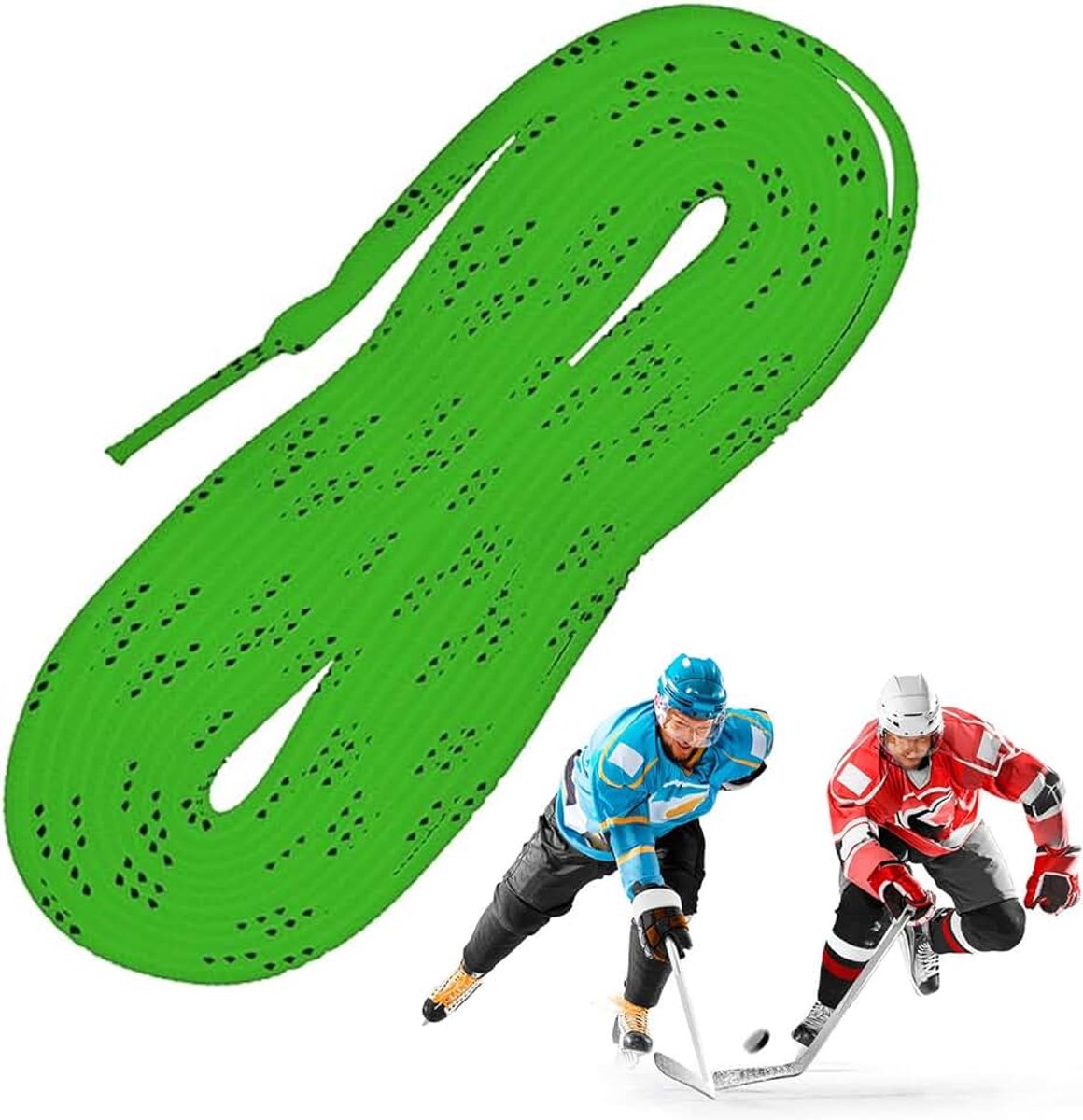 Gewaxte hockeyveters, gewaxte hockeyveters, lange gewaxte veters voor hockeyschoenen, professionele ijshockeyschoenen (96 inch), Groen, Eén maat