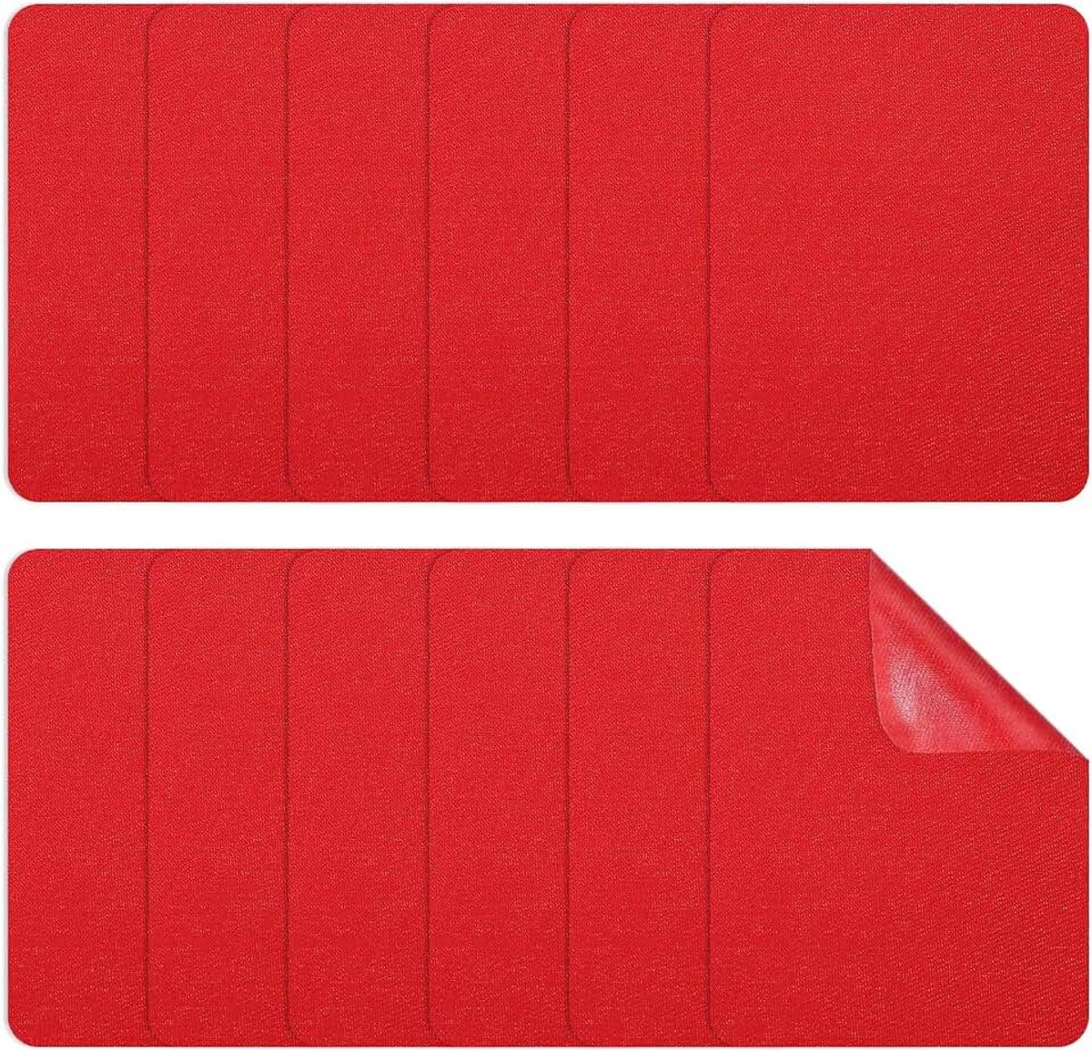 Opstrijkbare patches 95 x 125 mm, 12 stuks stoffen reparatiepleisters, katoenen opstrijkbare patch voor kledingreparatie, decoratieset, rood