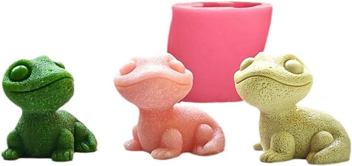 3D Gecko Kaarsvorm van siliconen, dierenharsvorm, dier, gecko, siliconen vorm voor fondant, sojawas, kaarsen, zeep, gips, epoxyhars, handwerk