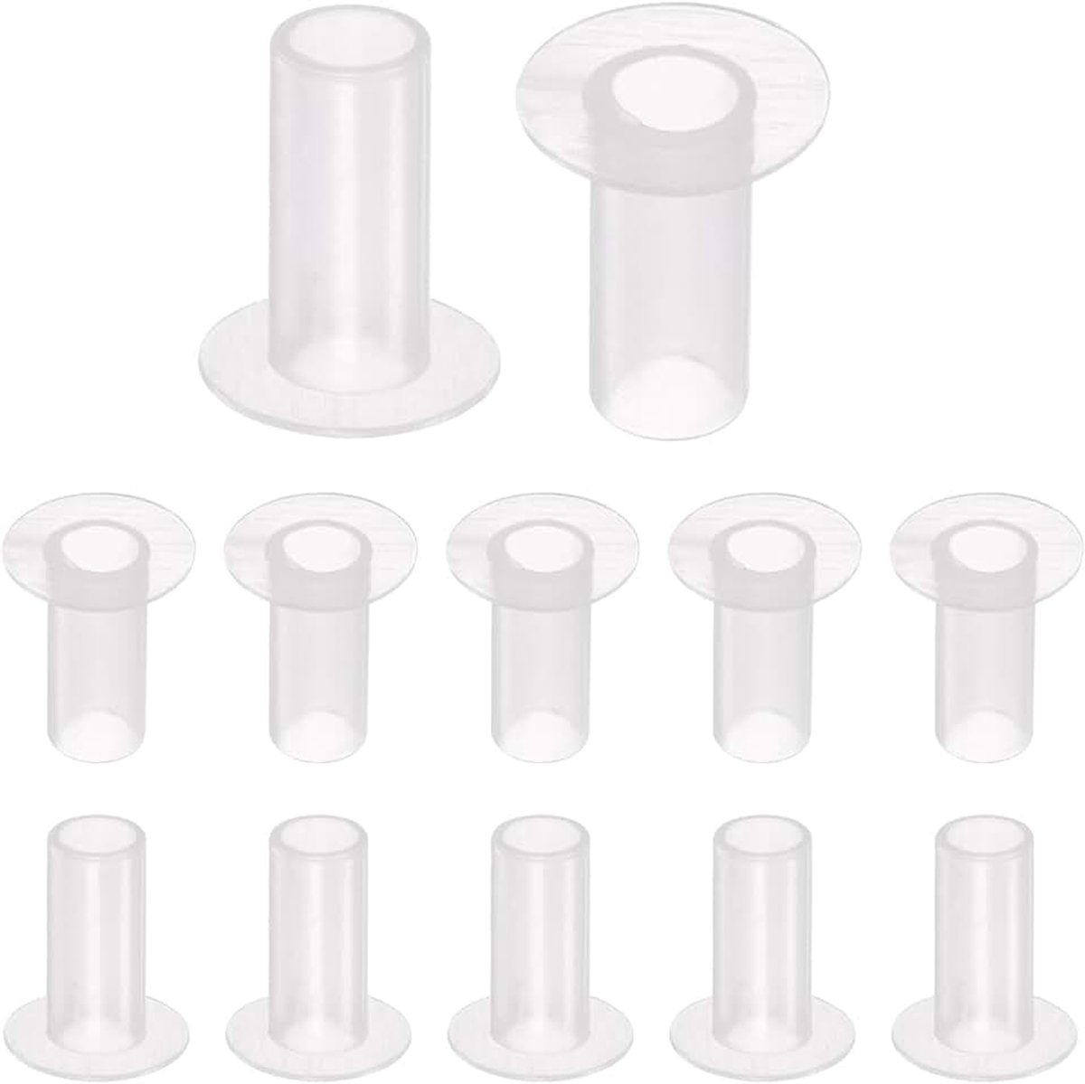 Lagers, kunststof bussen, 6,2 mm boring x 8,04 mm buitendiameter x 18,05 mm lengte, nylon bussen, wit