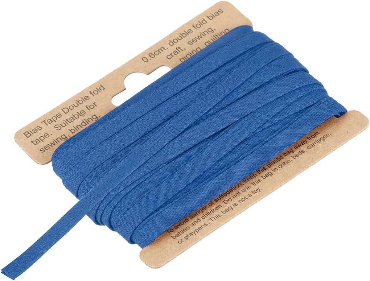 1/4 inch biasband dubbel opvouwbaar polyester doorlopend in massa voor naaien zoom naaien binding handwerk (donkerblauw 10 yard)