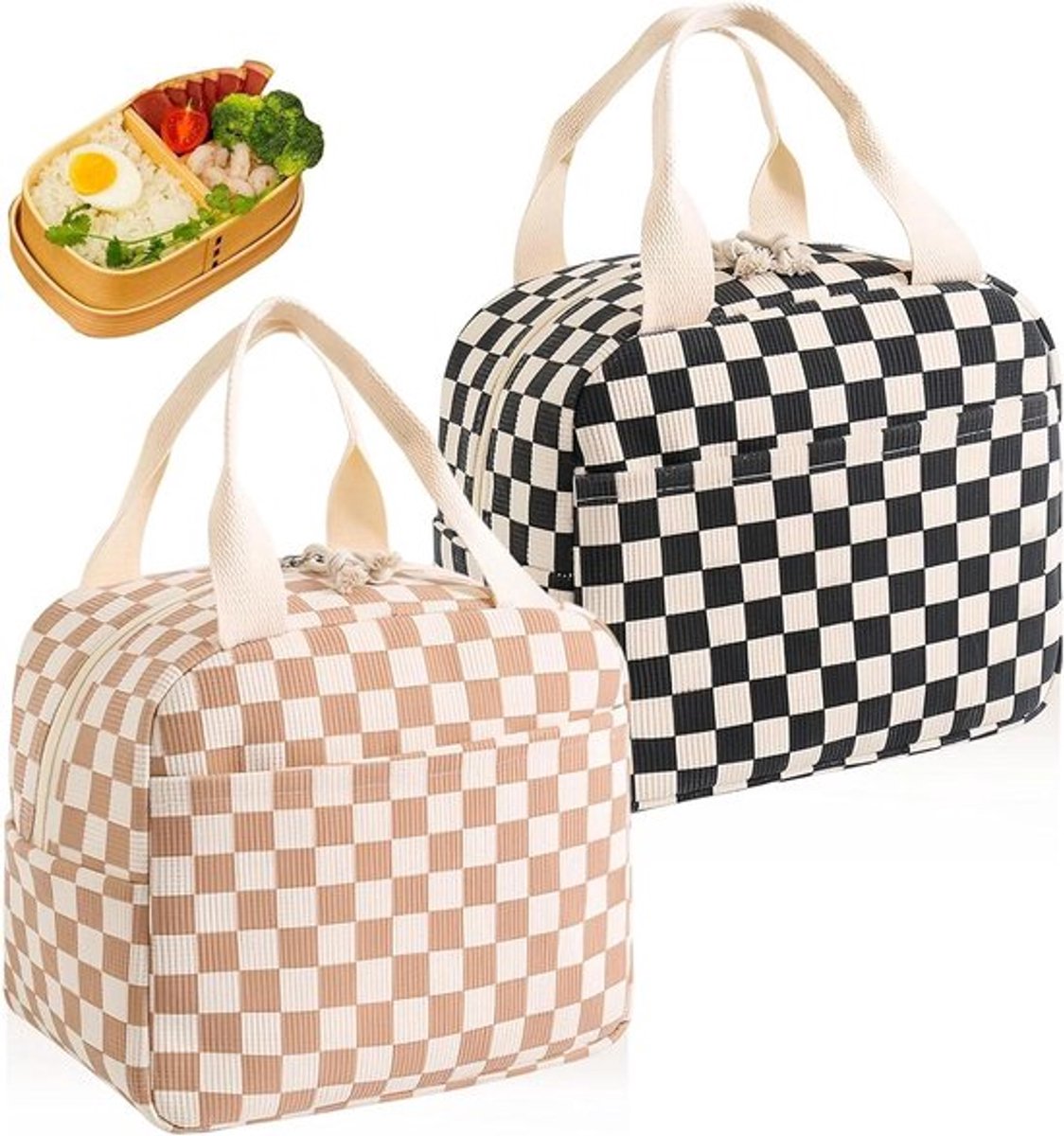 Lunchtas voor dames - 2 stuks - Geïsoleerde eettas voor werk en school