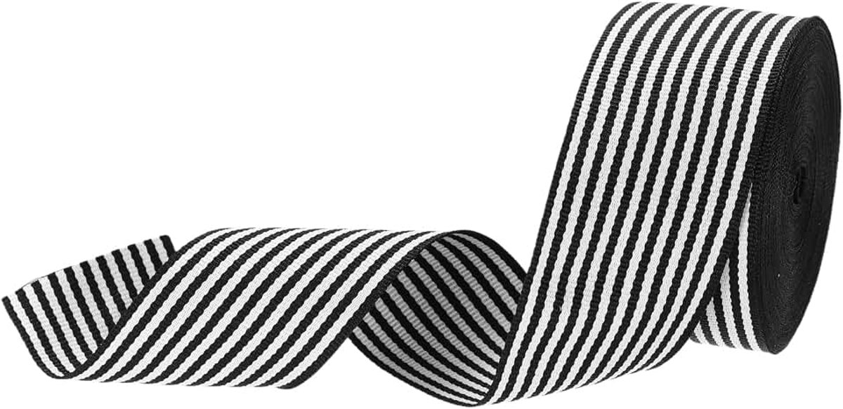 1,6 inch zwart en wit gestreept grosgrain lint, 10 Yard polyester stof streep ambachtelijke lint dubbel geconfronteerd ontwerp voor boog geschenkverpakking doe-het-zelf maken kerstdecoraties