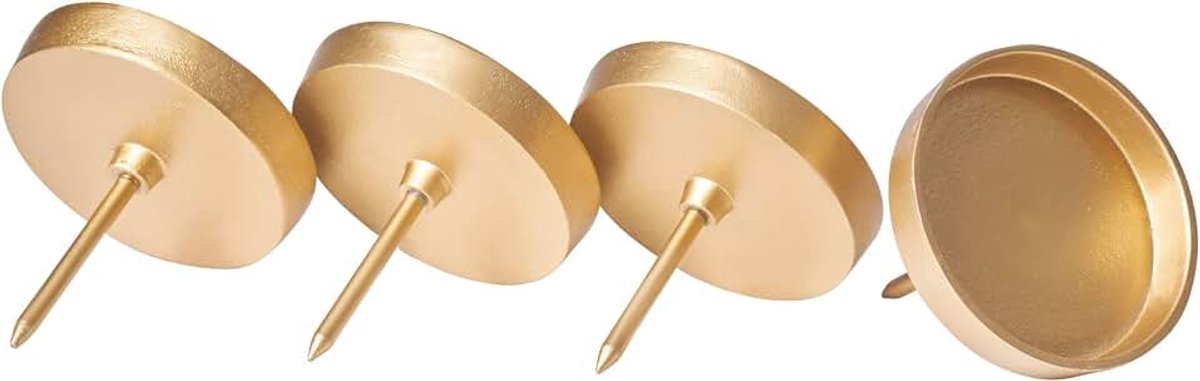 4 x kaarsenpiek plat 8,5 cm goud aluminium kerstkrans kaarsenstandaard adventskrans adventskaarshouder kaarsenbord om in te steken rond kaarspin