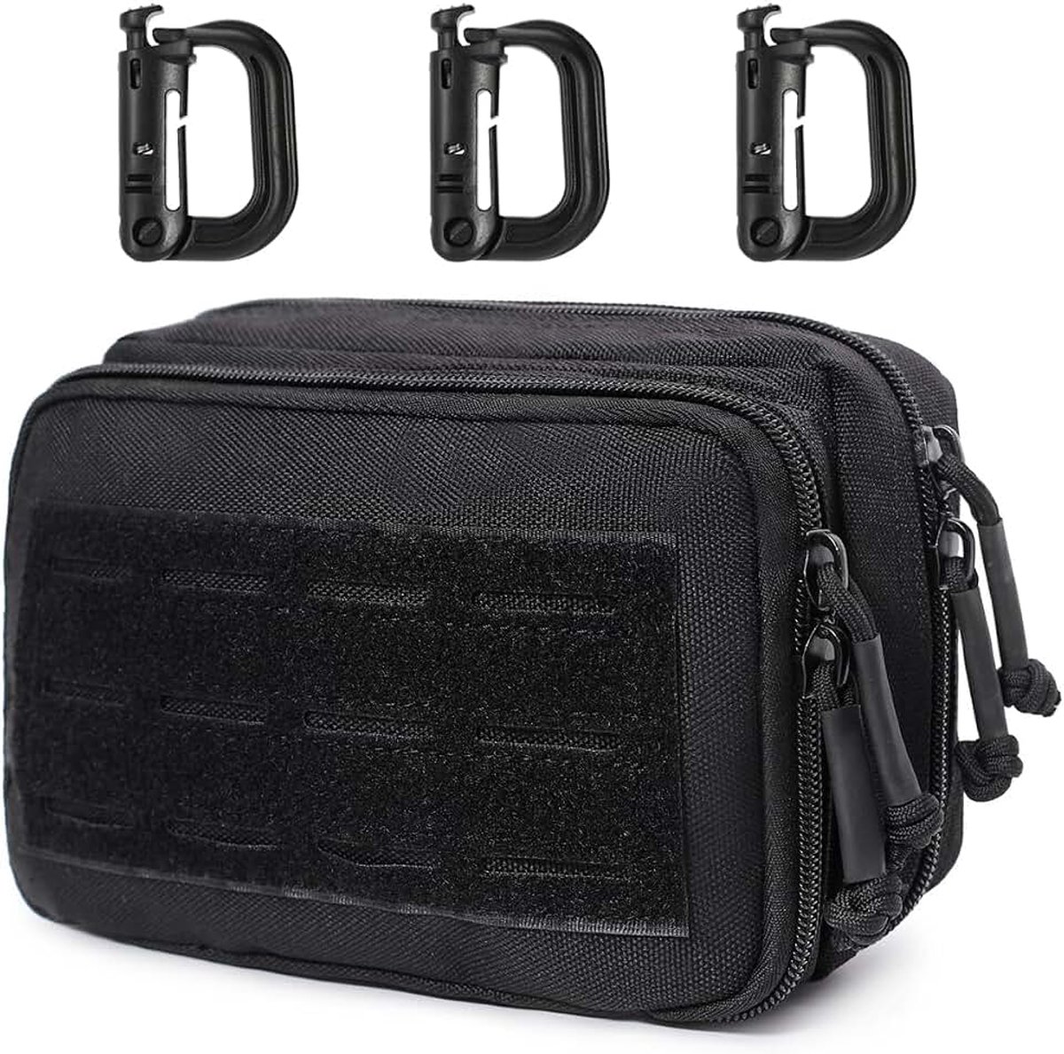 Tactische Molle-tas Admin Pouch in dubbellaags design, Molle EDC Utility Pouch met Map Sleeve en 3 haken voor outdoor, wandelen, jacht, camping, training