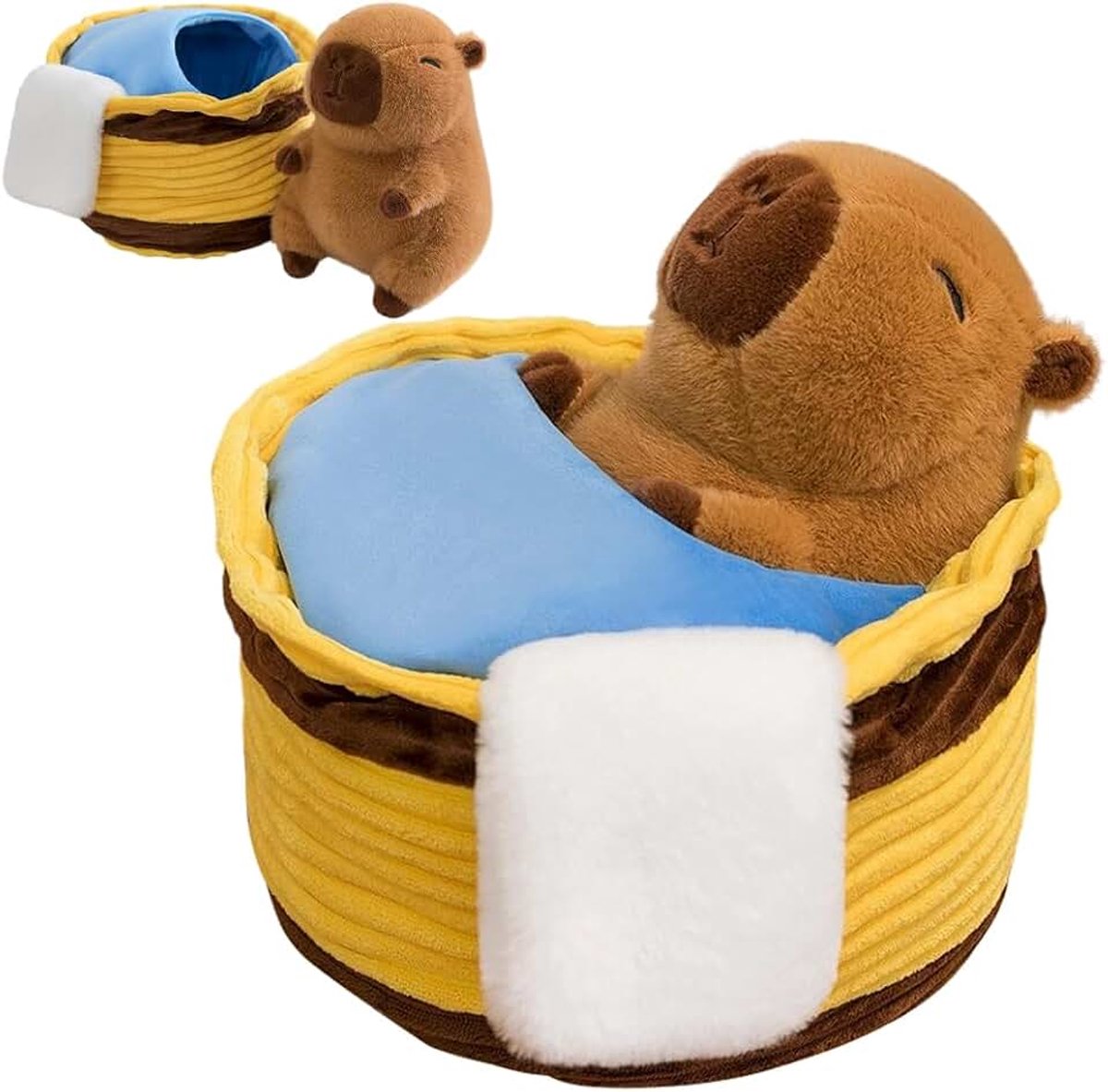 Knuffeldier, Schattig Capybara Plüschtier, Capibara In het bad 2 In 1, Super Zacht knuffeldier Cadeau voor kinderen, jongens en meisjes