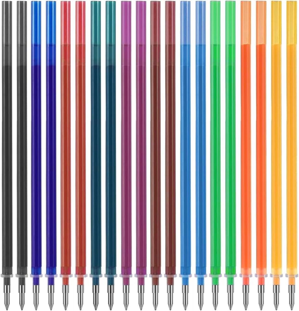 Reservevullingen, 16 stuks, 8 kleuren, 0,7 mm penpunt, compatibel met Legami, 13 cm lengte, gemakkelijk te corrigeren vullingen voor vulpotloden