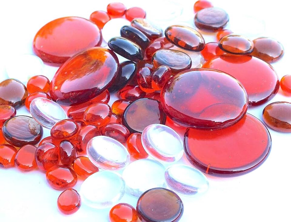 500 g mix oranje transparante ballen silicastenen 30 mm 20 mm 10 mm steentjes van glas decoratie unisex kinderen, FR Unique Fabrikant: Multi-Taille