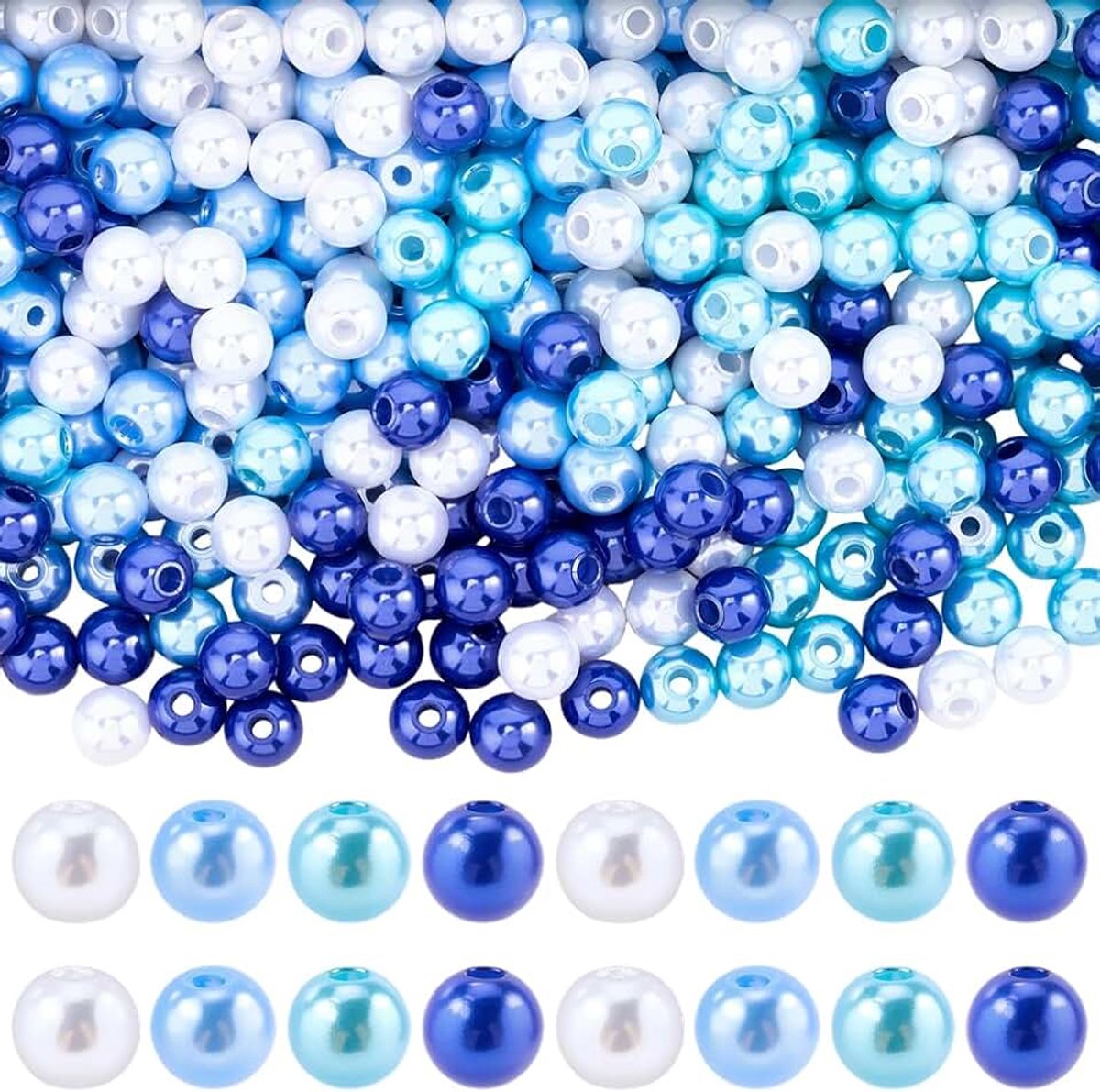 Kralen 6mm parel plastic kralen kleine ronde bal kleurrijke winter losse gladde afstandhouders bevindingen accessoires voor sieraden maken armbanden kettingen