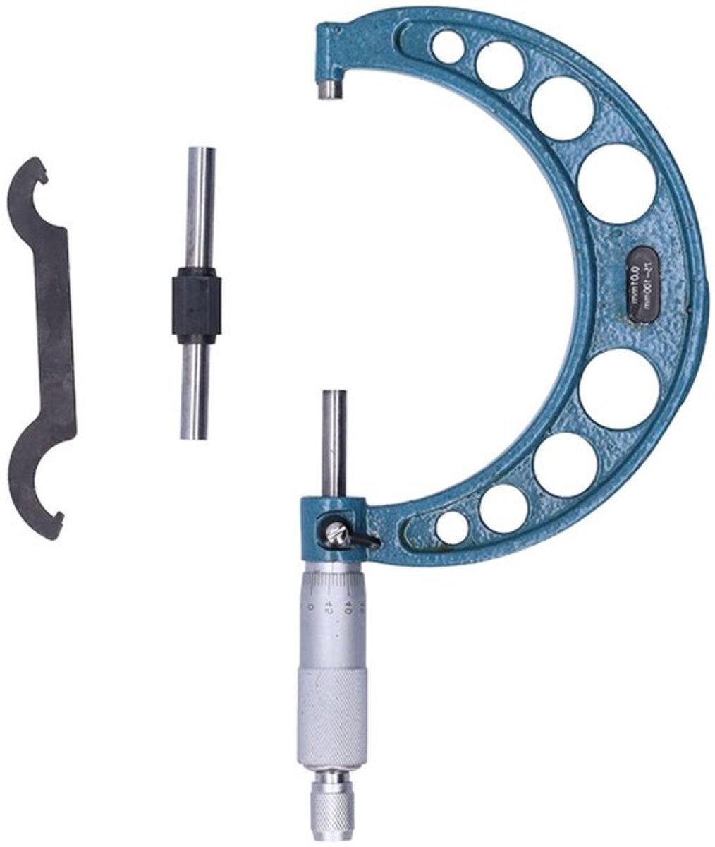 Buitenmicrometer van roestvrij staal voor hoge nauwkeurigheid met een meetbereik van 75-100 mm - Dikte meetinstrument - Precisie 0,01 mm