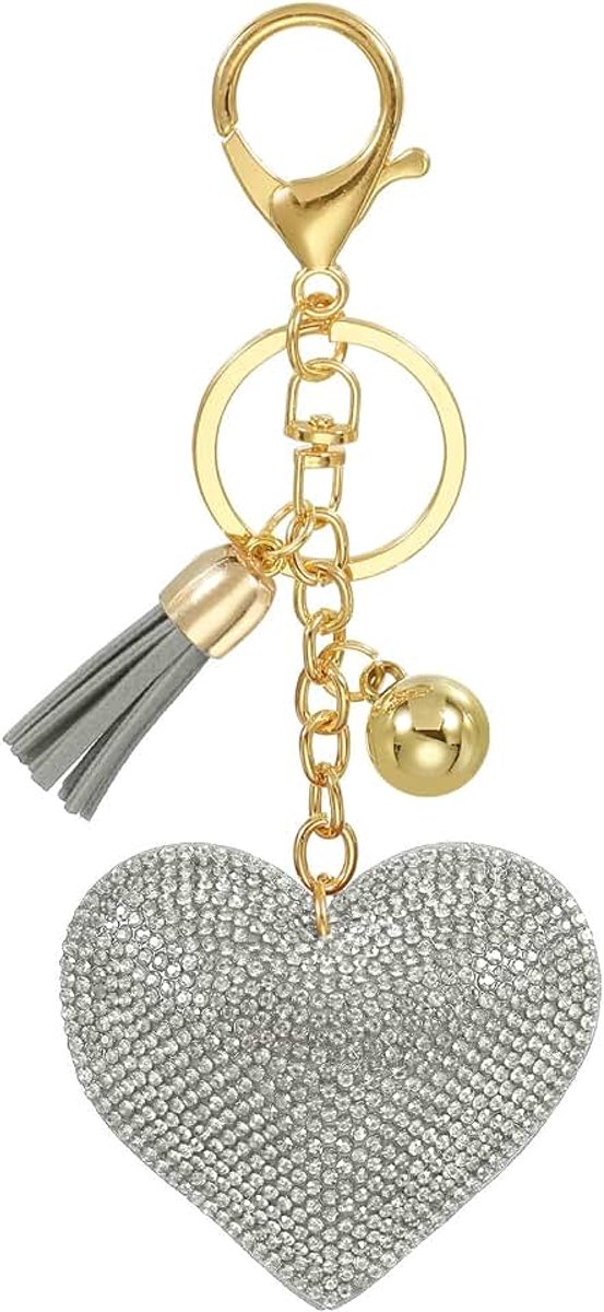 Strass-sleutelhanger, Hartvormige Strass-sleutelhanger Bling-sleutelhanger Accessoires voor Vrouwen, 30mm