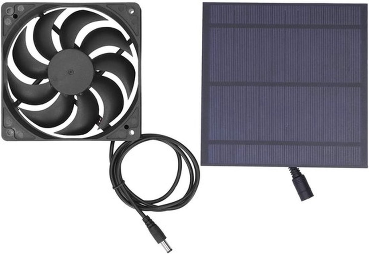 - Zonnepaneelkit - Monokristallijn Silicium - Draagbaar en efficiënt - 5 Watt - Voor kassen en dierenhokken - Inclusief ventilator - Handig...
