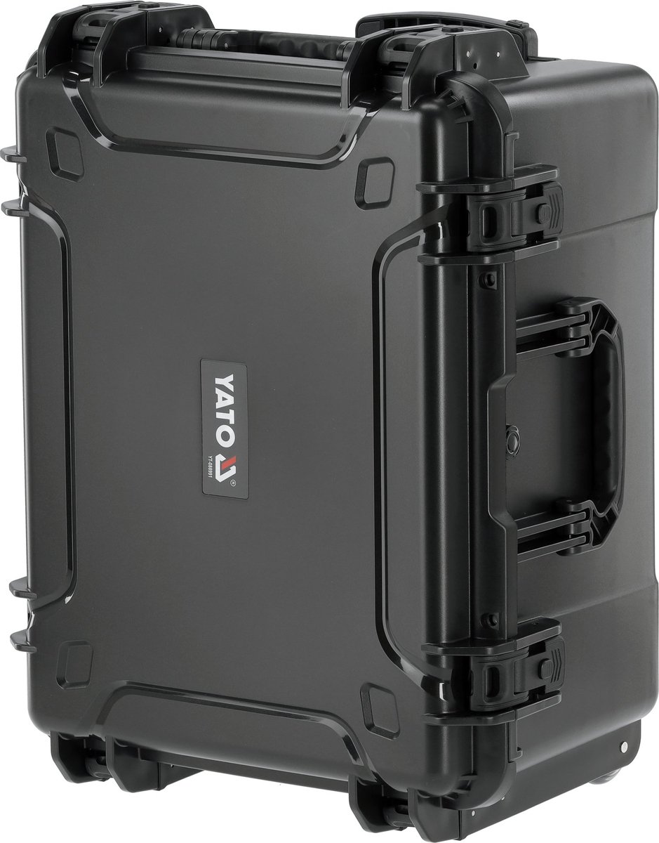 YATO YT-088991 Hermetische Koffer op Wielen – Waterdicht IP67 – 677 x 535 x 225 mm – Kunststof Transportkoffer met Plukschuim (PU) & Drukventiel – Schokbestendige Koffer