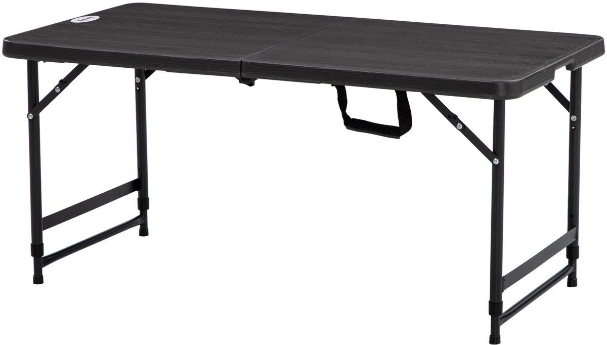 Verstelbare, opklapbare eettafel voor 4 personen – 74 cm hoog x 118 cm lang x 60 cm breed – donkergrijs