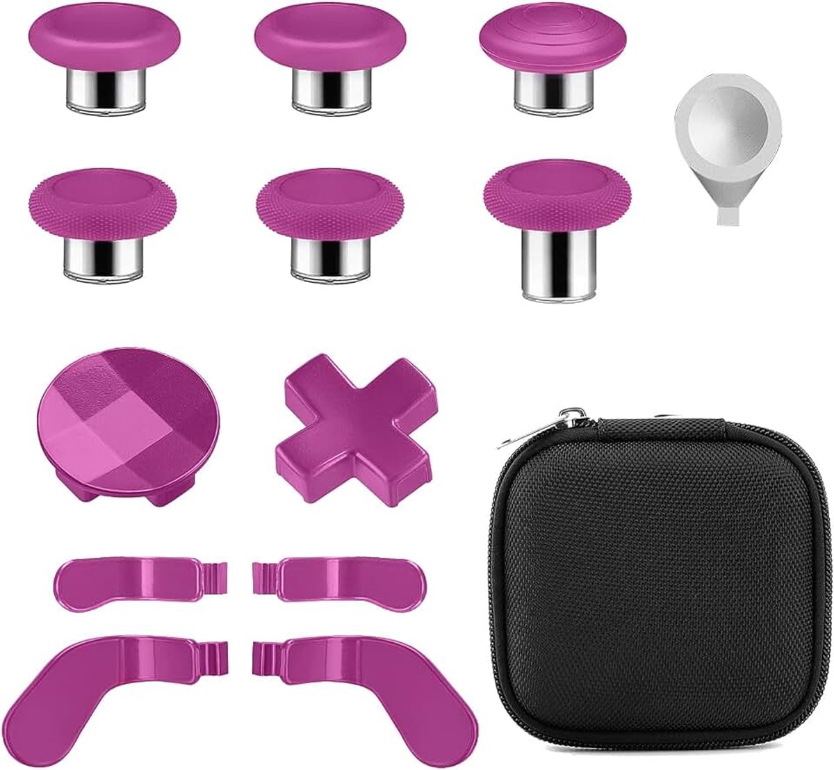 Toetsset voor Xbox Elite Series 2 Controller Magnetische Joysticks 6 Joysticks met Metalen Coating, 4 Paddles, 2 D-pads, 1 Afstelgereedschap voor Xbox Elite Series 2 Core (Rozenpoeder)