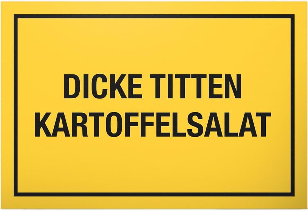 Dikke aardappelsalade - 30 x 20 cm bord - spreuk Mallorca party decoratie grappig artikel Saufen Malle vakantie cadeau-idee JGA grappig cadeau voor hem cadeau mannen