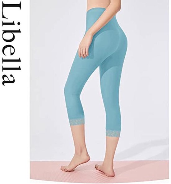 Kleurige Dameslegging 3/4-broek met Kant - Slim Fit, Hoge Taille, Ademend Katoen — afbeelding 2
