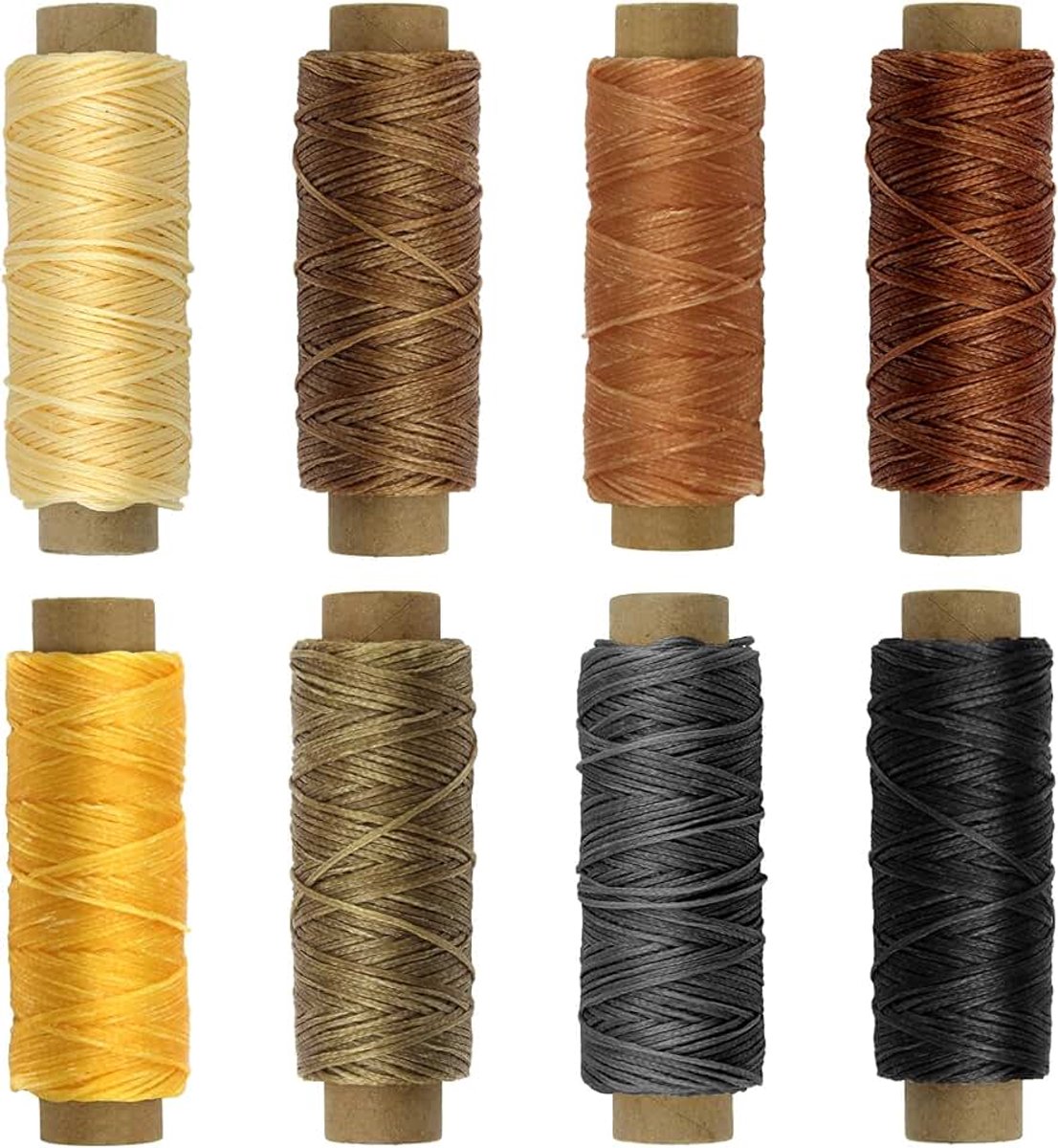 Naaien Gewaxt Draad, 8 Kleuren Lederen Craft Gewaxte Draad voor DIY Handwerk, Naaien Schoenen, Portefeuilles (Elk van 50 Yards)