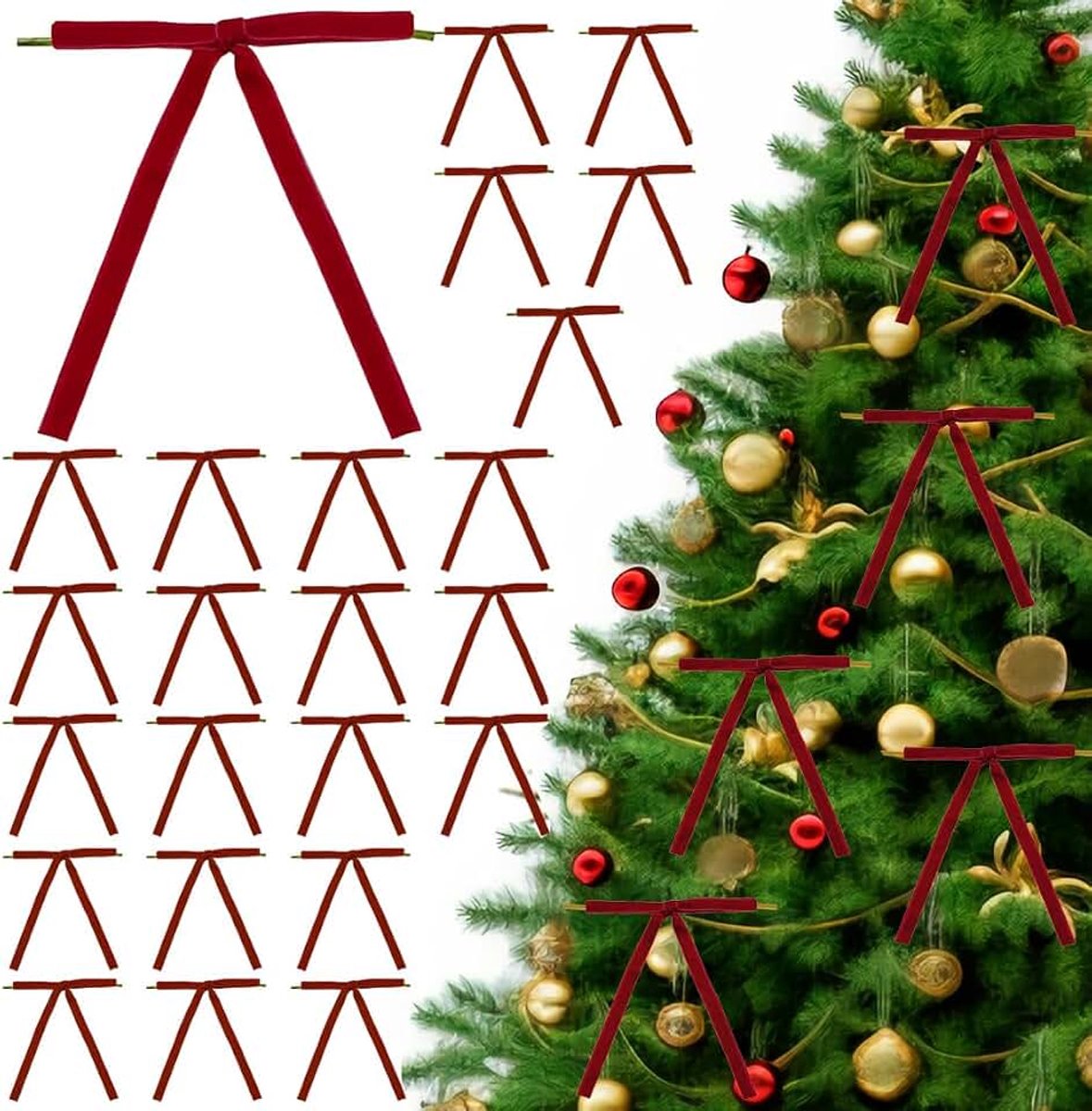 Strikken, strikdecoratie, kerstboomversiering, vlinderband, cadeau voor Kerstmis en jubileum