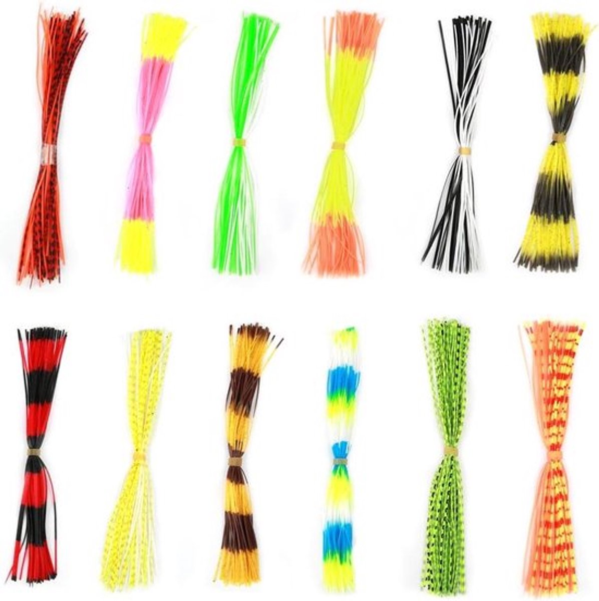 - Zachte siliconen rokken - Accessoire - vervanging - DIY - Spinnerbaits - Jig lokken - Vliegbinden - 600 strengen - geschikt voor - alle modellen - diverse kleuren