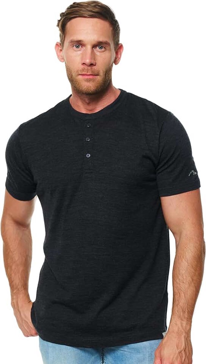 Wollen T-shirt voor heren - T-shirt met korte mouwen van merinowol voor heren, sportief, lichtgewicht, thermisch basislaagje, wandel-T-shirt