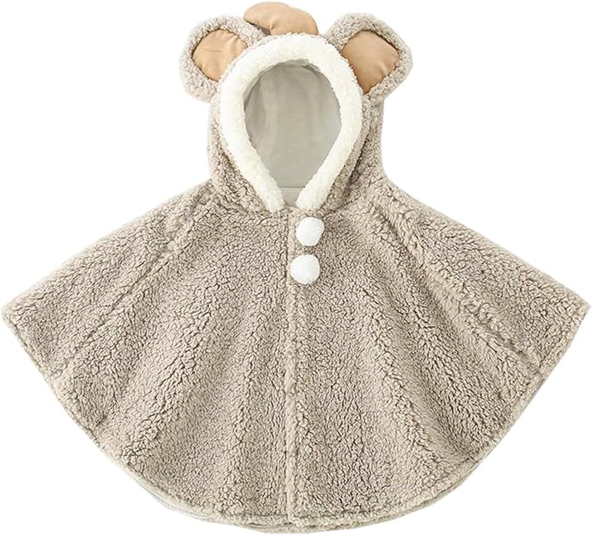 Baby Jongens Meisjes Hooded Cape Wool Zachte Poncho Cape Winddicht Winter Herfst Outdoor Kleding Warme Sjaal voor Kinderen 0-3 Jaar