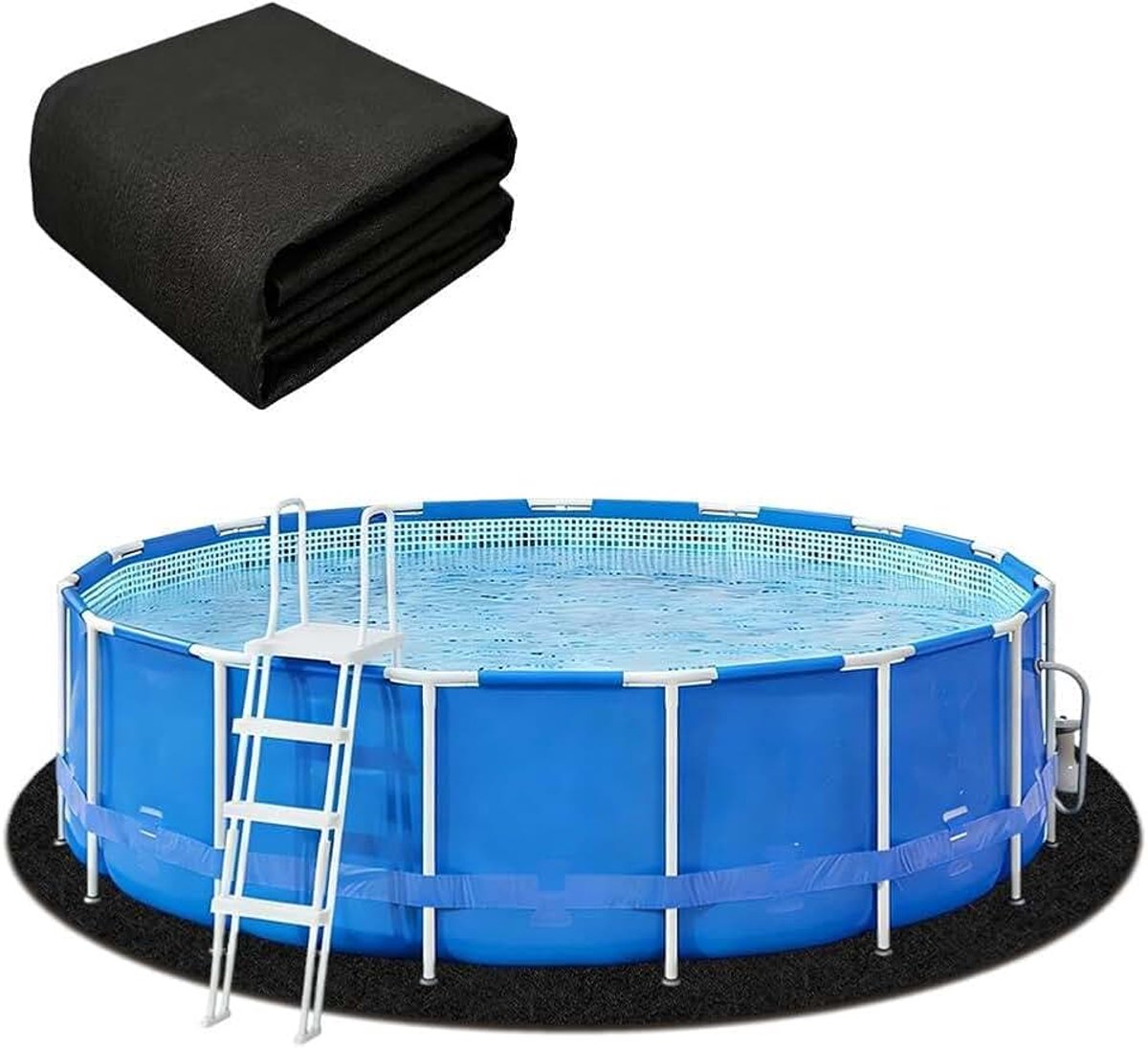 Zwembadonderlegger, ronde zwembadmat, vilt grondzeil voor zwembaden, outdoor zwembad, grondzeil, rond, Ø305, 370, 460 cm, whirlpoolmat, voor achtertuin, tuin, gazon (305 cm)