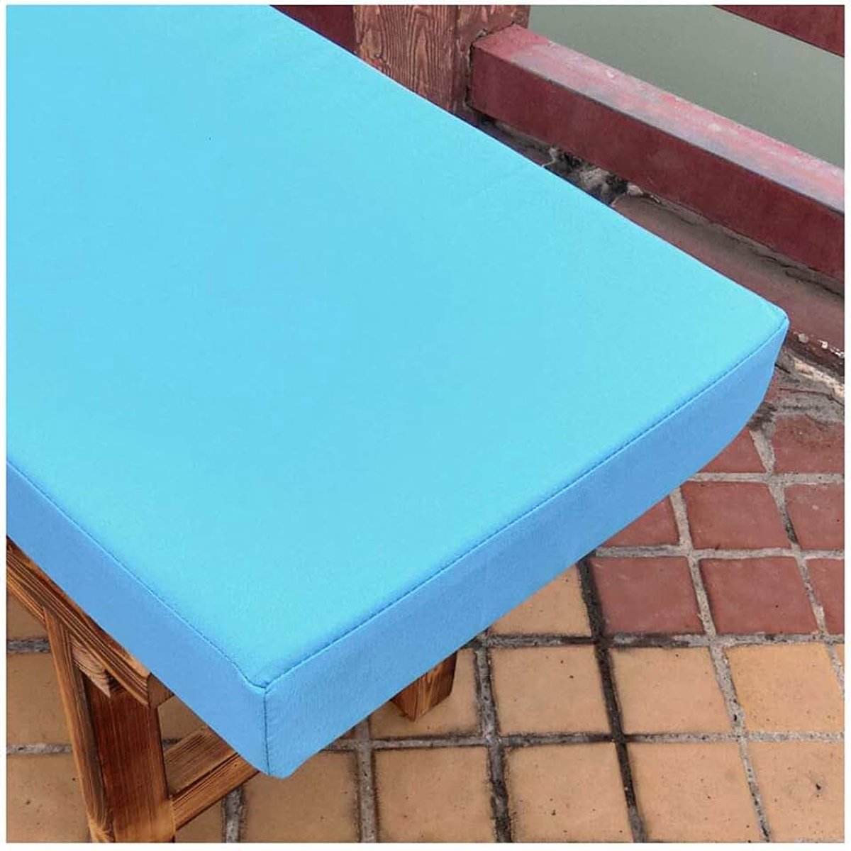 Wangk Lange bankkussen 2 3 4 zitsbank pad kussen antislip verwijderbare wasbare tuin patio bank swing mat voor indoor outdoor meubels outdoor kussen -hemelsblauw 150 × 30 × 5 cm (59 × 12 × 2in)