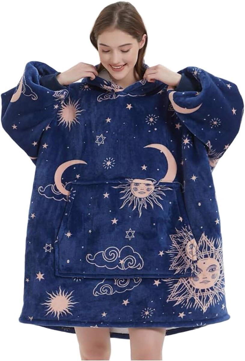 Sweatshirt met capuchon,Origineel dekensweatshirt,Superzachte gezellige warme comfortabele gigantische hoodie,Geschikte capuchontrui voor volwassenen, heren, dames, tieners