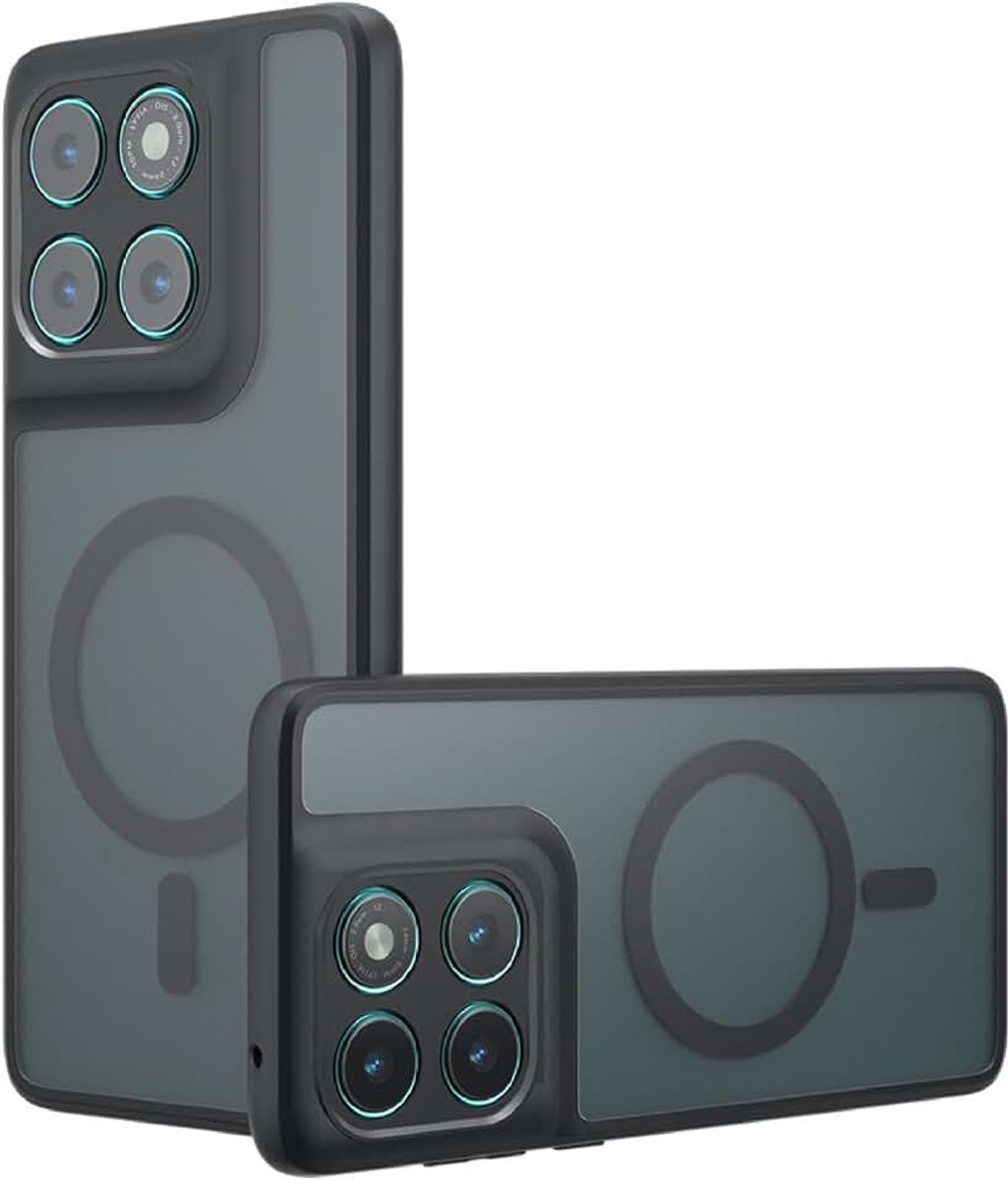 Compatibel met Motorola Edge 50 Pro, Compatibel met MagSafe, Airbag Bescherming, Ultradun PC Anti-kras Matte Hoesje-Zwart