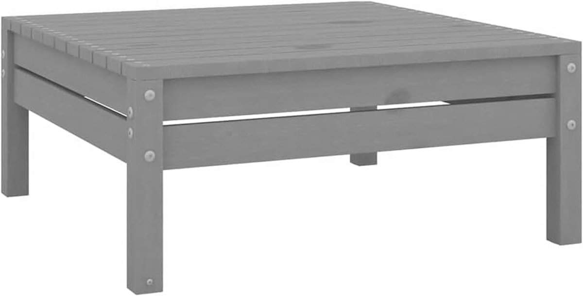 Voetensteun sectionele sofa zitting kruk poef tuin zitting woonkamer terras buiten balkon hout massief grenen grijs