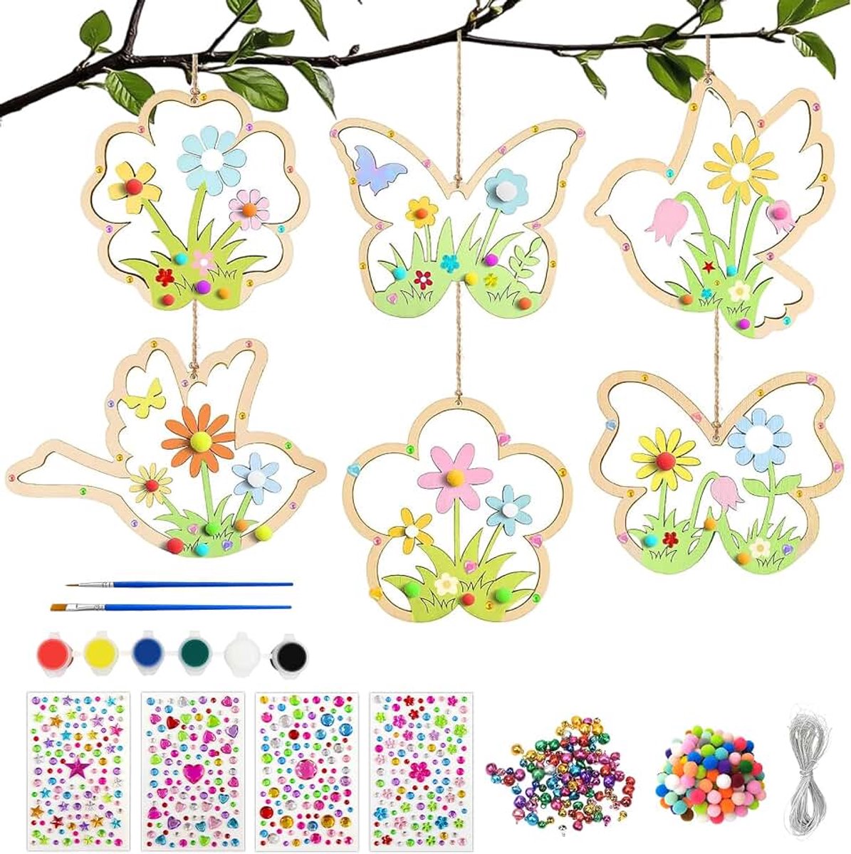Houten prinsessenspiegels, houten spiegel om te beschilderen voor doe-het-zelf schilderen, houten knutselen, creatieve geschilderde spiegels, kinderverjaardag